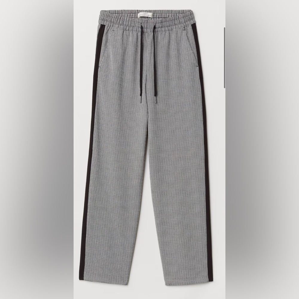 H&M Pull-On Side-Striped Trousers, Houndstooth print. Sz 6 EUC, preppy & cute!